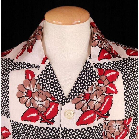 Bode Checker Bloom Floral Silk Bowling Shirt S/M Mens New - Picture 3 of 16